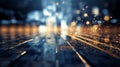 Abstract blurred bokeh effect with binary code and computer circuitry for technology themed design Royalty Free Stock Photo