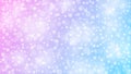 Abstract Blurred Bokeh, Glowing Sparkles and Bubbles in Pastel Blue and Pink Gradient Background Royalty Free Stock Photo