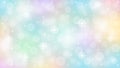 Abstract Blurred Bokeh and Glowing Sparkles in Colorful Pastel Gradient Background