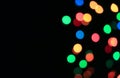 Abstract Blurred, Bokeh, Out of Focus Shot of Multi-color Lights on Black Background, with Free Space for Text