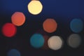 Abstract blurred circle bokeh lights backgrounds, Colorful bokeh of city night light Royalty Free Stock Photo