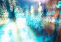 Abstract blurred cityscape neon lights background