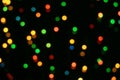 Abstract Blurred Colorful Illuminated Decorating Light on Dark Background