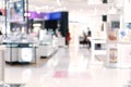Abstract blurred or defocused photo of cosmetic shop counter in department store