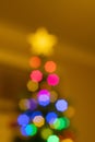 Abstract blurred disfocused Christmas lights festive background Royalty Free Stock Photo