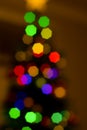 Abstract blurred disfocused Christmas lights festive background Royalty Free Stock Photo