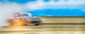 Abstract blurred drift cars with smoke from brned tire o