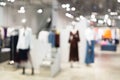 Abstract blurred of fashion clothes shop boutique interior in shopping mall, with bokeh light background. Blurred image of Royalty Free Stock Photo