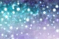 Abstract blurred festive delicate winter christmas or Happy New Year background with shiny blue pink and white bokeh lighted stars Royalty Free Stock Photo