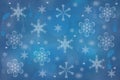 Abstract blurred festive light blue winter christmas or Happy New Year background texture with shiny blue and white bokeh lighted Royalty Free Stock Photo