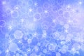 Abstract blurred festive light blue winter christmas or Happy New Year background texture with shiny blue and white bokeh lighted Royalty Free Stock Photo