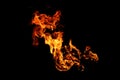 Abstract blurred fire flames isolated on black Royalty Free Stock Photo