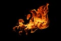 Abstract blurred fire flames isolated on black