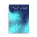 Abstract blurred gradient mesh background with white snowflakes with shadow Royalty Free Stock Photo