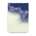 Abstract blurred gradient mesh background with white snowflakes with shadow Royalty Free Stock Photo