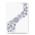 Abstract blurred gradient mesh background with white snowflakes with shadow Royalty Free Stock Photo