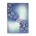 Abstract blurred gradient mesh background with white snowflakes with shadow Royalty Free Stock Photo