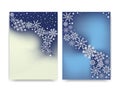 Abstract blurred gradient mesh background with white snowflakes with shadow