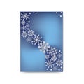Abstract blurred gradient mesh background with white snowflakes with shadow Royalty Free Stock Photo