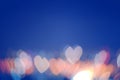 Abstract blurred heart bokeh lights backgrounds, Colorful blurred bokeh of city night light