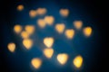 Abstract blurred heart-shaped lights background