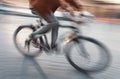 Cyclist on the city roadway Royalty Free Stock Photo