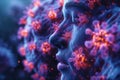 Blurred abstract concept of molecular science
