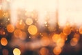 Abstract blurred light background , Holiday city lights bokeh or Blur abstract , Warm tone Vintage color style. Royalty Free Stock Photo