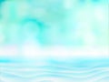 Abstract blurred light on blue water, sea or ocean background for summer season. Empty defocused blue bokeh vector