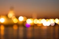 Abstract blurred lights of big city at night, out of focus city night landscape Royalty Free Stock Photo