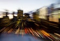 Abstract blurred lines of New York City downtown skyline lights Royalty Free Stock Photo