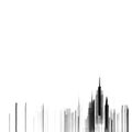 Abstract blurred lines of New York City skyline in black Royalty Free Stock Photo