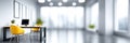 Abstract Blurred Modern Office Workspace Modern office bright space minimalist design productivity and collaboration Royalty Free Stock Photo