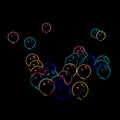 Abstract blurred neon bubbles