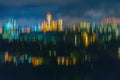 Abstract blurred night panorama, landscape of city in night with light bokeh, beautiful cityscape view Royalty Free Stock Photo