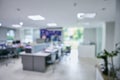 Blurred of office interior background. Out of focused of office interior photo