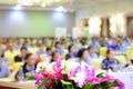 Abstract blurred people doing workshop in training room, education concept, Business seminar. flower bouquet Royalty Free Stock Photo