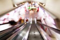 Abstract blurred people in train station Royalty Free Stock Photo