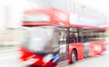 Abstract blurred photo of a red london bus Royalty Free Stock Photo