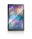 Abstract blurred purple mosaic screen in tablet pc