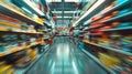 Abstract blurred view of modern hardware store interior background Royalty Free Stock Photo
