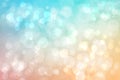 Abstract blurred vivid spring summer light delicate pastel blue orange bokeh background texture with bright soft color circles and Royalty Free Stock Photo