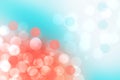 Abstract blurred vivid spring summer light delicate pastel blue orange bokeh background texture with bright soft color circles and Royalty Free Stock Photo