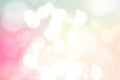 Abstract blurred vivid spring summer light delicate pastel pink bokeh background texture with bright soft color circles. Space for