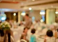 Abstract blurred of wedding ceremony in convention hall Royalty Free Stock Photo