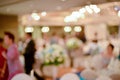 Abstract blurred of wedding ceremony in convention hall Royalty Free Stock Photo