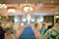 Abstract blurred of wedding ceremony in convention hall Royalty Free Stock Photo