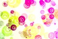 Abstract blurred white background with bright colorful fractal pattern in the form of bubbles, fantasy circles Royalty Free Stock Photo