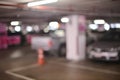 Abstract blurry background of parking lots in shopping mall Royalty Free Stock Photo