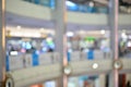 Abstract blurry background of retail shops in shopping mall Royalty Free Stock Photo